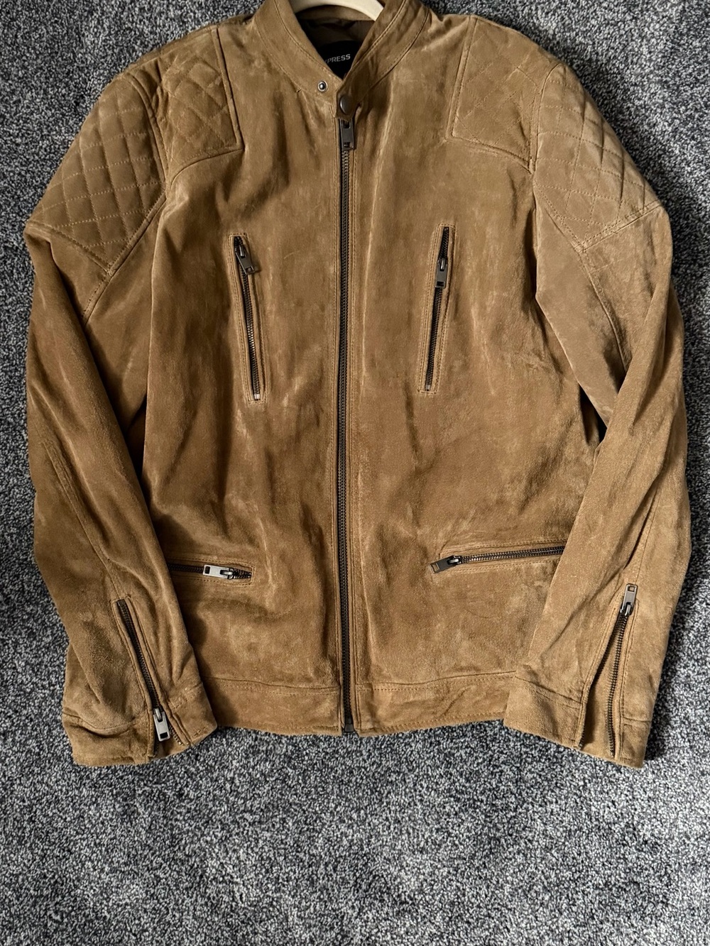 Express Brown Suede Moto Jacket